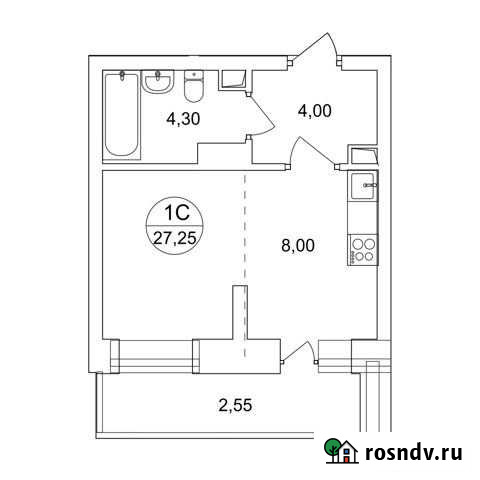 1-комнатная квартира, 27.3 м², 5/17 эт. на продажу в Люберцах Люберцы - изображение 1
