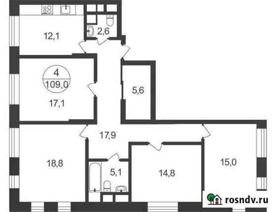 4-комнатная квартира, 109 м², 6/25 эт. на продажу в Москве Москва