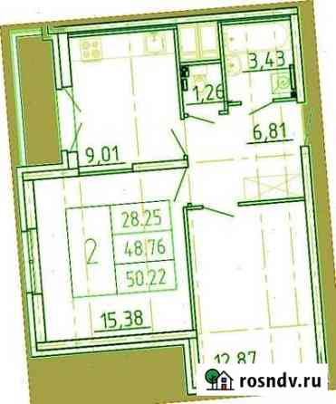2-комнатная квартира, 50.2 м², 4/13 эт. на продажу в Мурино Мурино