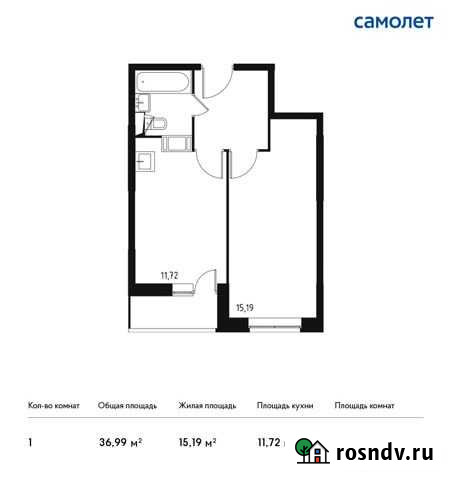 1-комнатная квартира, 37 м², 9/17 эт. на продажу в Видном Видное - изображение 1