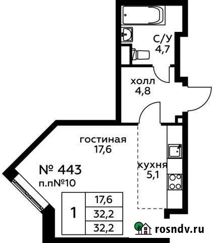 Квартира-студия, 32.2 м², 1/20 эт. на продажу в Балашихе Балашиха - изображение 1