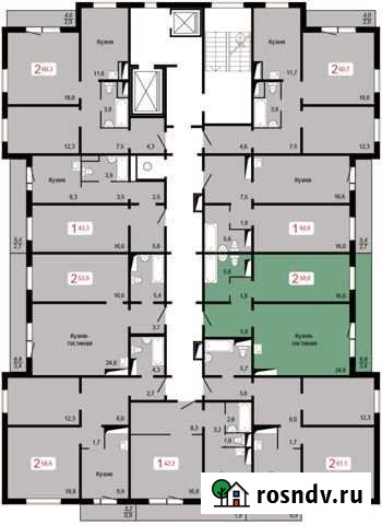 2-комнатная квартира, 58 м², 12/17 эт. на продажу в Красноярске Красноярск - изображение 1
