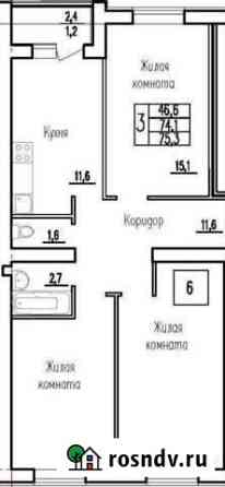 3-комнатная квартира, 74 м², 1/3 эт. на продажу в Калуге Калуга