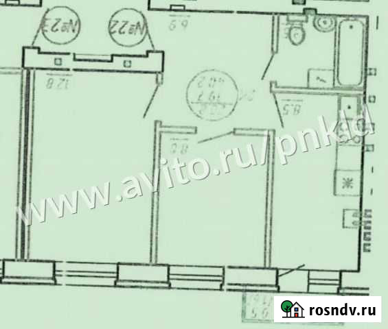 2-комнатная квартира, 40.2 м², 1/4 эт. на продажу в Светлогорске Светлогорск - изображение 1