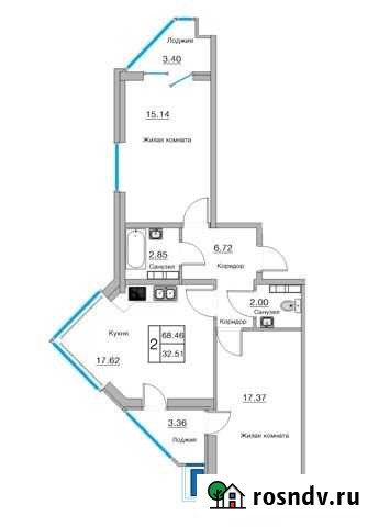 2-комнатная квартира, 68 м², 2/4 эт. на продажу в Супсехе Супсех - изображение 1