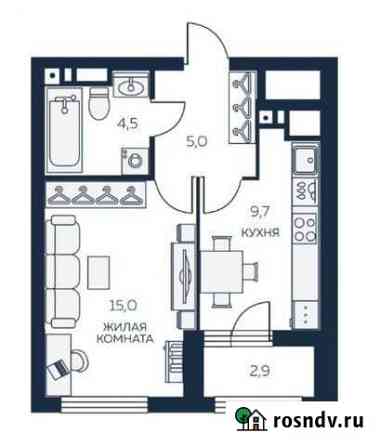 1-комнатная квартира, 35.6 м², 14/21 эт. на продажу в Екатеринбурге Екатеринбург