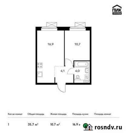 1-комнатная квартира, 35.7 м², 9/25 эт. на продажу в Видном Видное