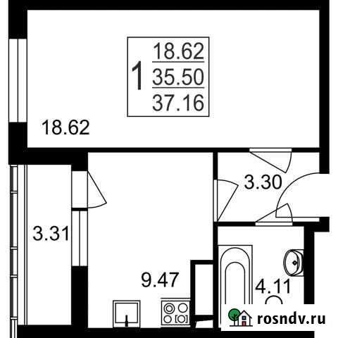 1-комнатная квартира, 37.2 м², 1/8 эт. на продажу в Нахабино Нахабино - изображение 1