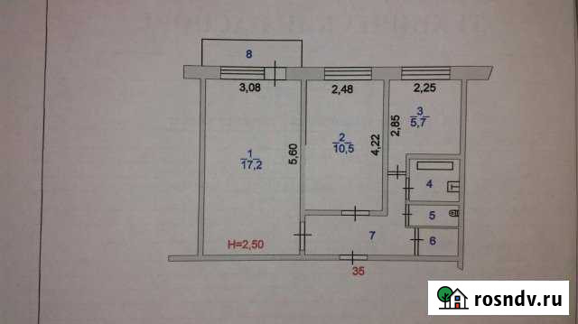 2-комнатная квартира, 43 м², 2/5 эт. на продажу в Железногорске Курской области Железногорск - изображение 1
