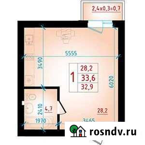 1-комнатная квартира, 33.6 м², 3/5 эт. на продажу в Яблоновском Яблоновский - изображение 1