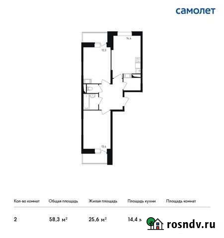 2-комнатная квартира, 58.3 м², 4/9 эт. на продажу в Красногорске Московской области Красногорск - изображение 1