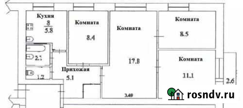 4-комнатная квартира, 57 м², 5/5 эт. на продажу в Рубцовске Рубцовск - изображение 1