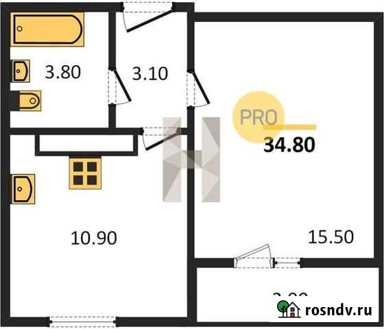 1-комнатная квартира, 35 м², 8/17 эт. на продажу в Воронеже Воронеж - изображение 1