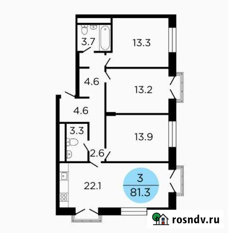 3-комнатная квартира, 80.9 м², 14/29 эт. на продажу в Москве Москва - изображение 1