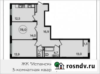 3-комнатная квартира, 78 м², 10/15 эт. на продажу в Москве Москва - изображение 1