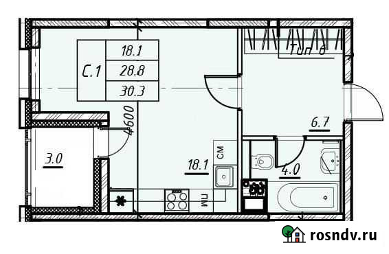 Квартира-студия, 30 м², 7/13 эт. на продажу в Санкт-Петербурге Санкт-Петербург - изображение 1