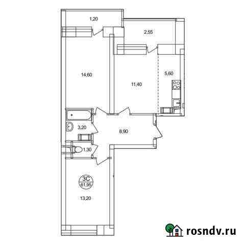 3-комнатная квартира, 62 м², 6/17 эт. на продажу в Люберцах Люберцы