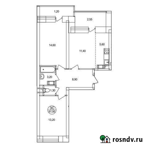 3-комнатная квартира, 62 м², 6/17 эт. на продажу в Люберцах Люберцы - изображение 1