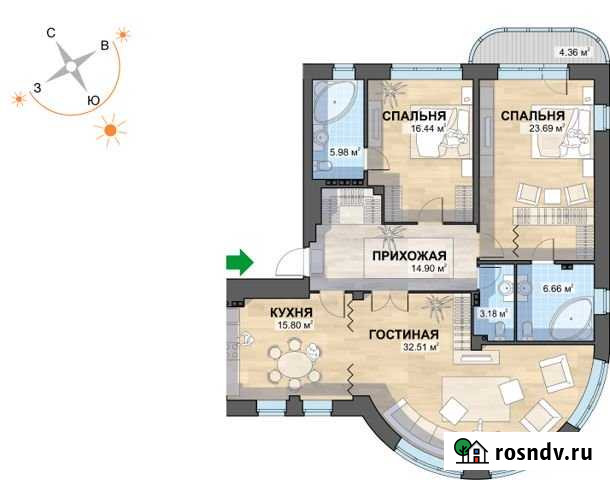 3-комнатная квартира, 127.4 м², 2/5 эт. на продажу в Екатеринбурге Екатеринбург - изображение 1