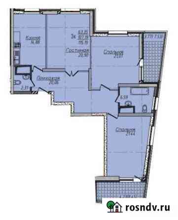 3-комнатная квартира, 117 м², 19/24 эт. на продажу в Казани Казань