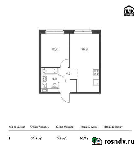 1-комнатная квартира, 35.7 м², 1/25 эт. на продажу в Видном Видное - изображение 1