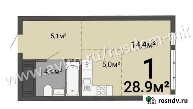 1-комнатная квартира, 28.9 м², 13/35 эт. на продажу в Екатеринбурге Екатеринбург - изображение 1