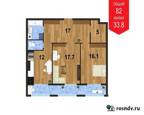 2-комнатная квартира, 82.3 м², 6/8 эт. на продажу в Нижнем Новгороде Нижний Новгород - изображение 1
