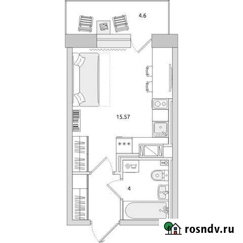 Квартира-студия, 27.3 м², 14/18 эт. на продажу в Мурино Мурино - изображение 1