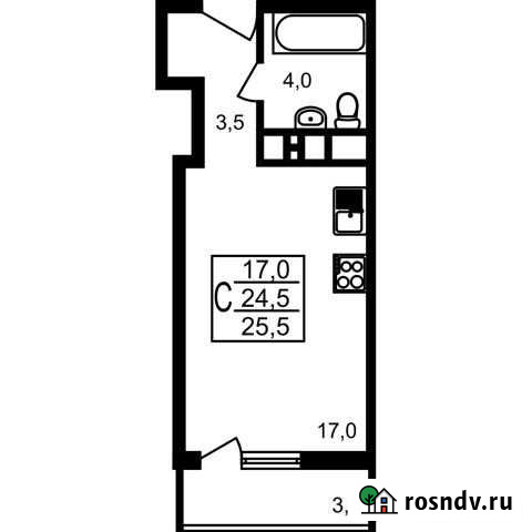Квартира-студия, 25.5 м², 15/17 эт. на продажу в Мытищах Мытищи - изображение 1