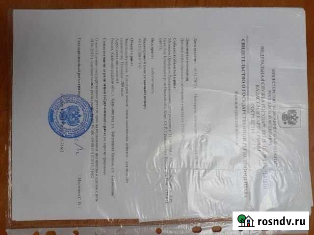 Участок СНТ, ДНП 3 сот. на продажу в Калининграде Калининград - изображение 1