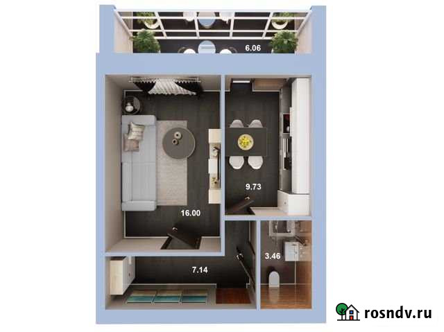 1-комнатная квартира, 39.4 м², 5/5 эт. на продажу в Высокой Горе Высокая Гора - изображение 1