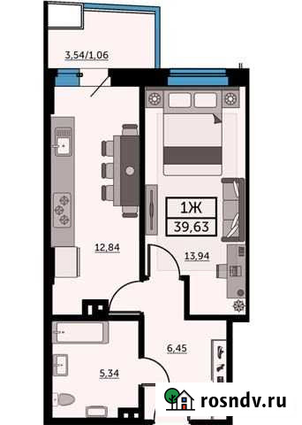 1-комнатная квартира, 39.2 м², 23/25 эт. на продажу в Ростове-на-Дону Ростов-на-Дону - изображение 1