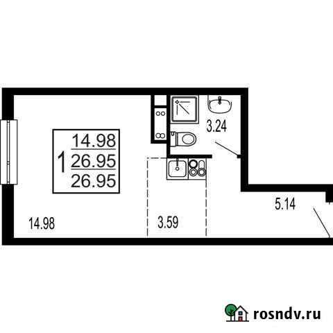 Квартира-студия, 27 м², 4/17 эт. на продажу в Лыткарино Лыткарино - изображение 1