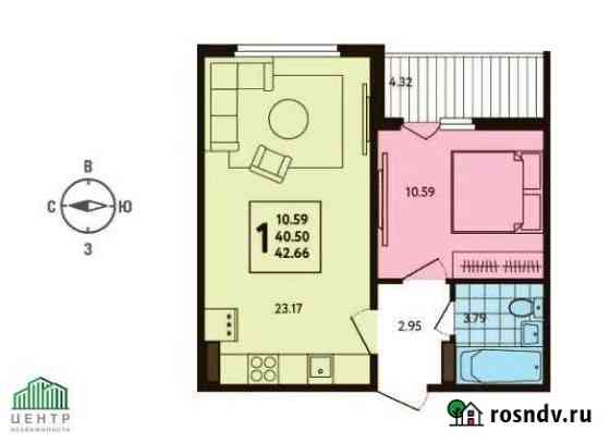 1-комнатная квартира, 42.7 м², 4/17 эт. на продажу в Липецке Липецк