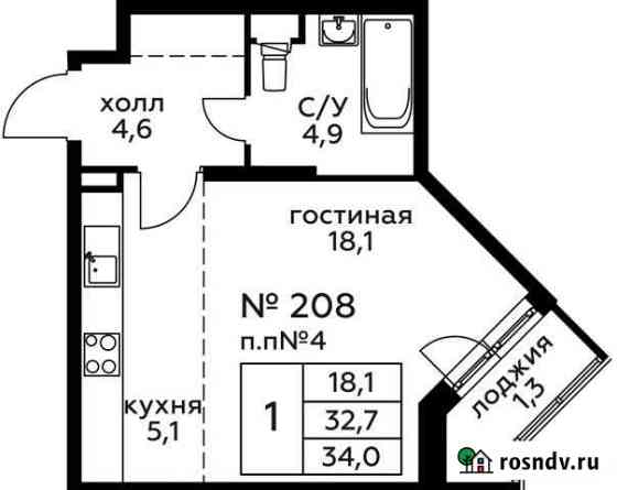 Квартира-студия, 34 м², 2/22 эт. на продажу в Балашихе Балашиха