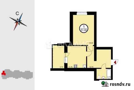 1-комнатная квартира, 51 м², 1/8 эт. на продажу во Владимире Владимир
