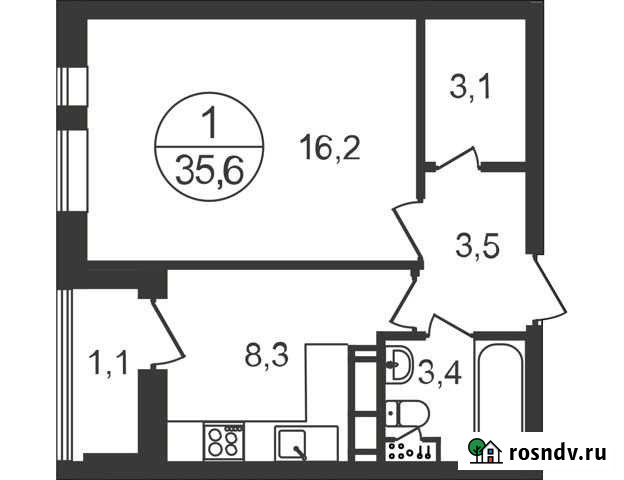 1-комнатная квартира, 35.6 м², 17/17 эт. на продажу в Балашихе Балашиха - изображение 1