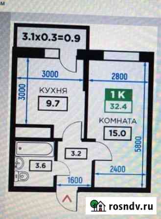 1-комнатная квартира, 33 м², 19/23 эт. на продажу в Краснодаре Краснодар