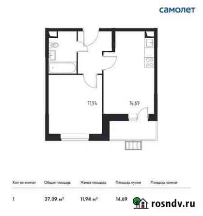 1-комнатная квартира, 37.1 м², 2/13 эт. на продажу в Москве Москва