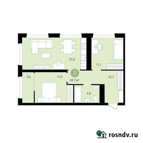 2-комнатная квартира, 65.7 м², 10/16 эт. на продажу в Сургуте Ханты-Мансийского АО Сургут