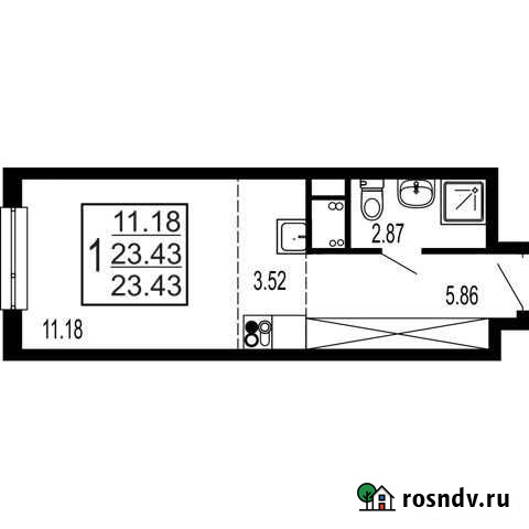 Квартира-студия, 23.4 м², 12/17 эт. на продажу в Лыткарино Лыткарино - изображение 1
