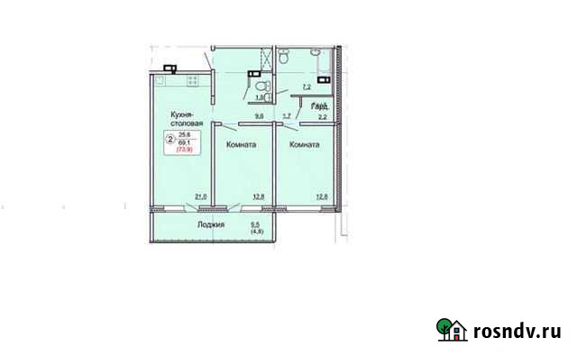 2-комнатная квартира, 73.9 м², 9/17 эт. на продажу в Кирове Киров - изображение 1