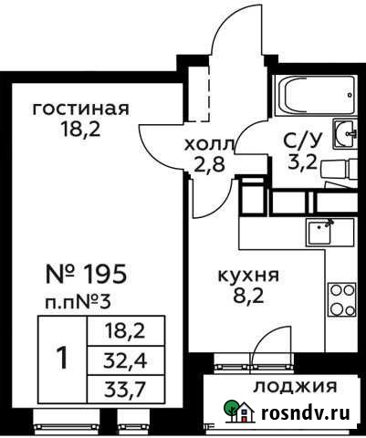 1-комнатная квартира, 33.7 м², 22/22 эт. на продажу в Балашихе Балашиха - изображение 1