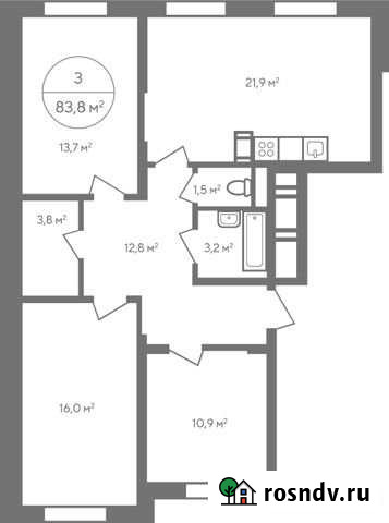 3-комнатная квартира, 83.8 м², 15/23 эт. на продажу в Москве Москва - изображение 1