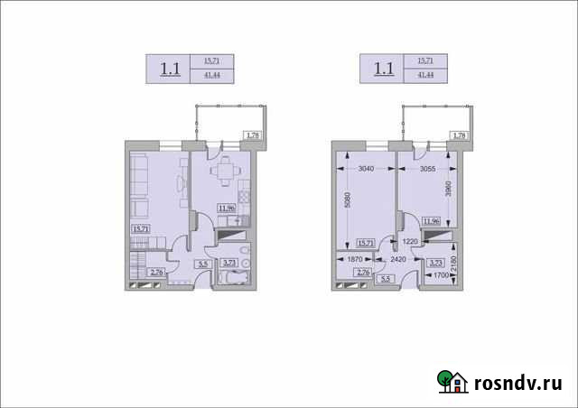 1-комнатная квартира, 41.4 м², 18/19 эт. на продажу в Столбище Столбище - изображение 1