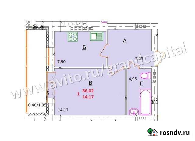 1-комнатная квартира, 41.2 м², 3/6 эт. на продажу в Ульяновске Ульяновск - изображение 1