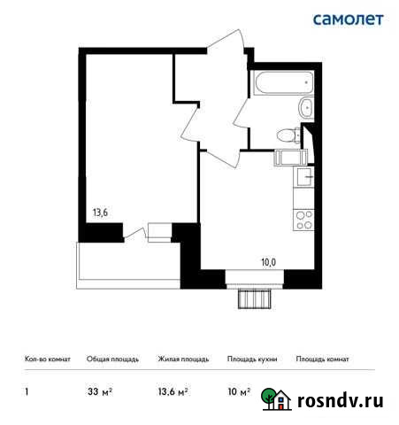 1-комнатная квартира, 33 м², 13/17 эт. на продажу в Красногорске Московской области Красногорск - изображение 1