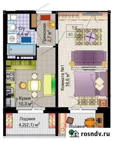 1-комнатная квартира, 42 м², 3/16 эт. на продажу в Барнауле Барнаул - изображение 1