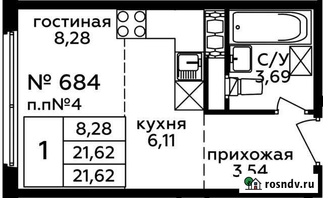 Квартира-студия, 21.6 м², 20/22 эт. на продажу в Балашихе Балашиха - изображение 1