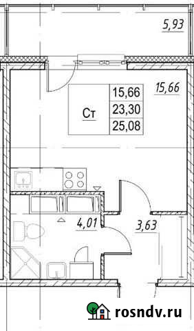 Квартира-студия, 25 м², 12/24 эт. на продажу в Санкт-Петербурге Санкт-Петербург - изображение 1